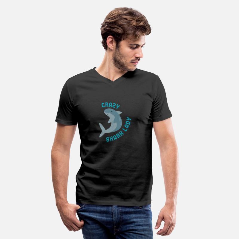 Crazy Shark Lady Fitted V Neck