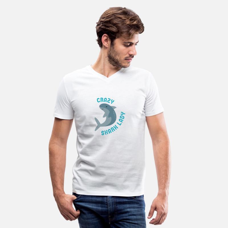 Crazy Shark Lady Fitted V Neck
