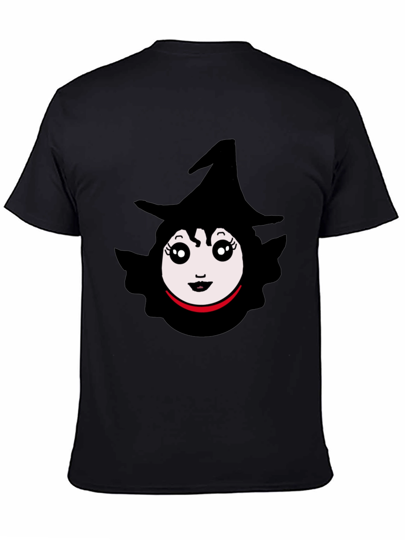 Whimsical Witch Graphic Tee - Black