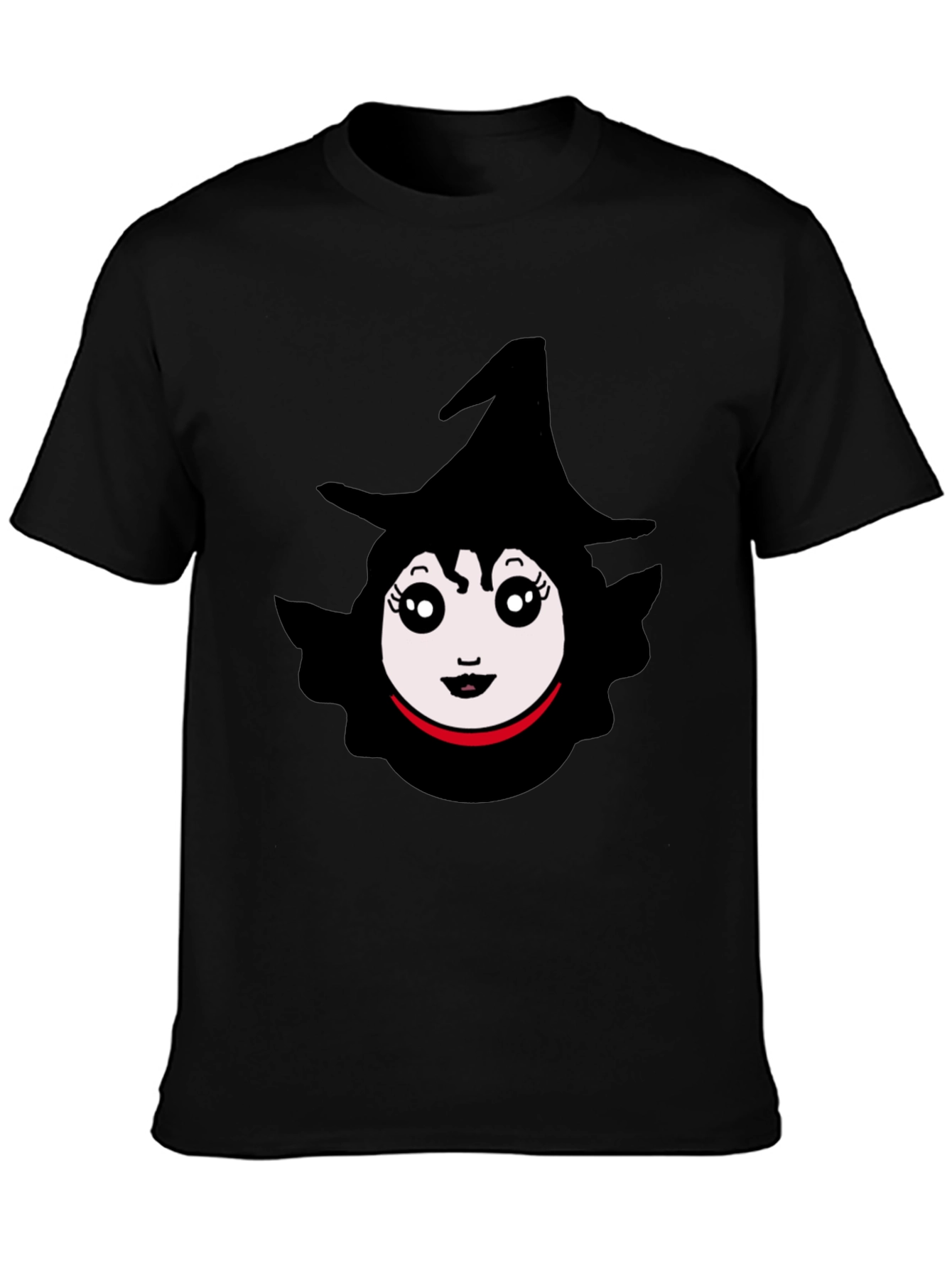 Whimsical Witch Graphic Tee - Black