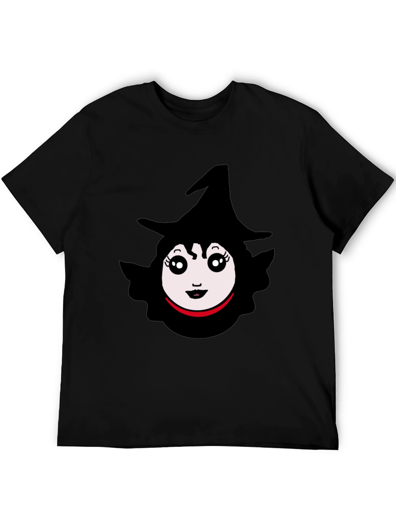 Whimsical Witch Graphic Tee - Black