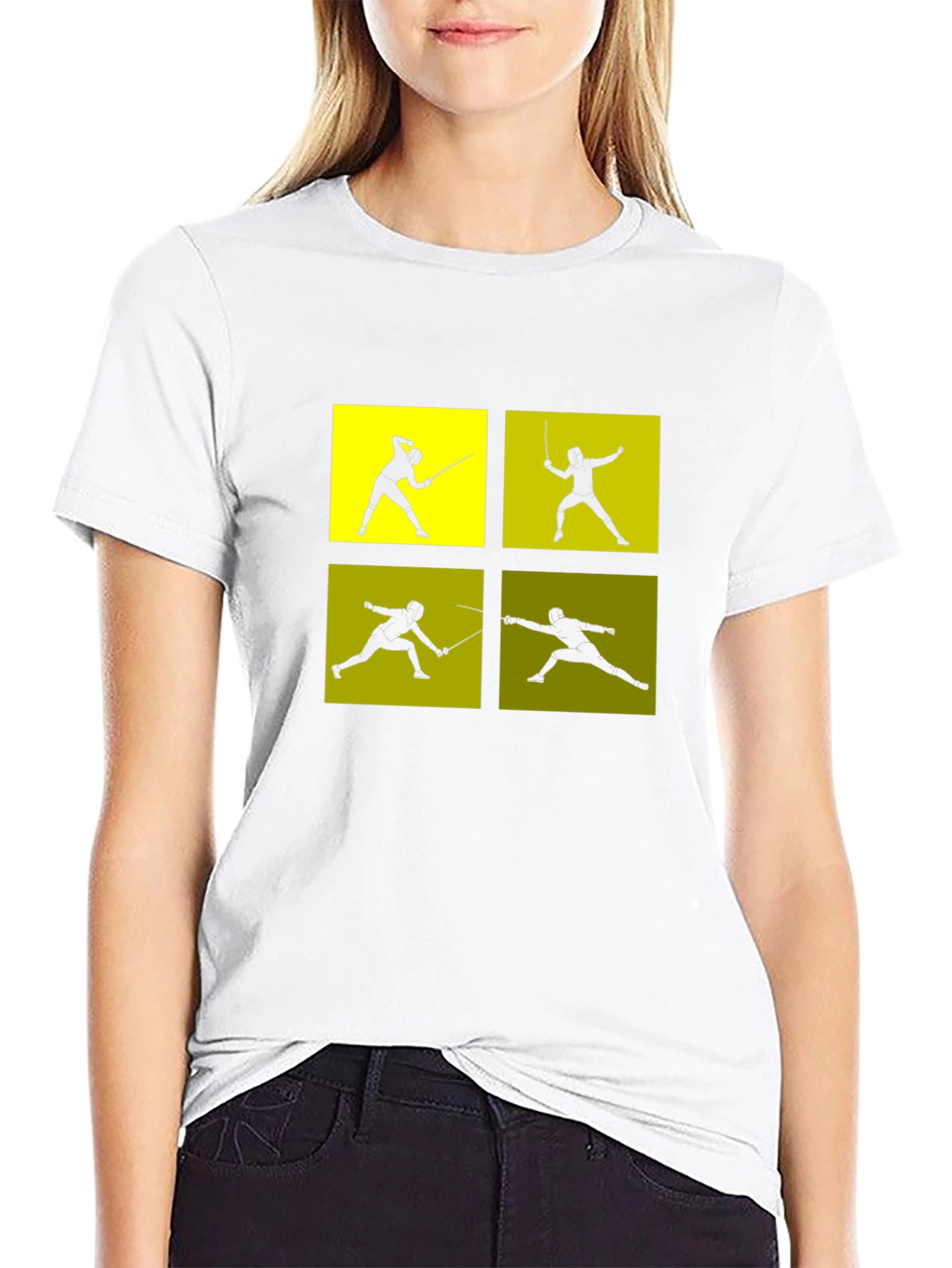 Fencing Silhouette Graphic T-Shirt