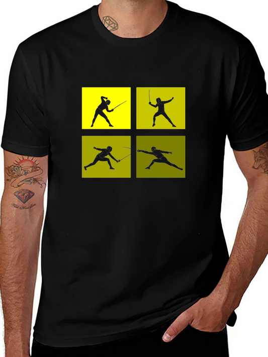 Fencing Silhouette Graphic T-Shirt