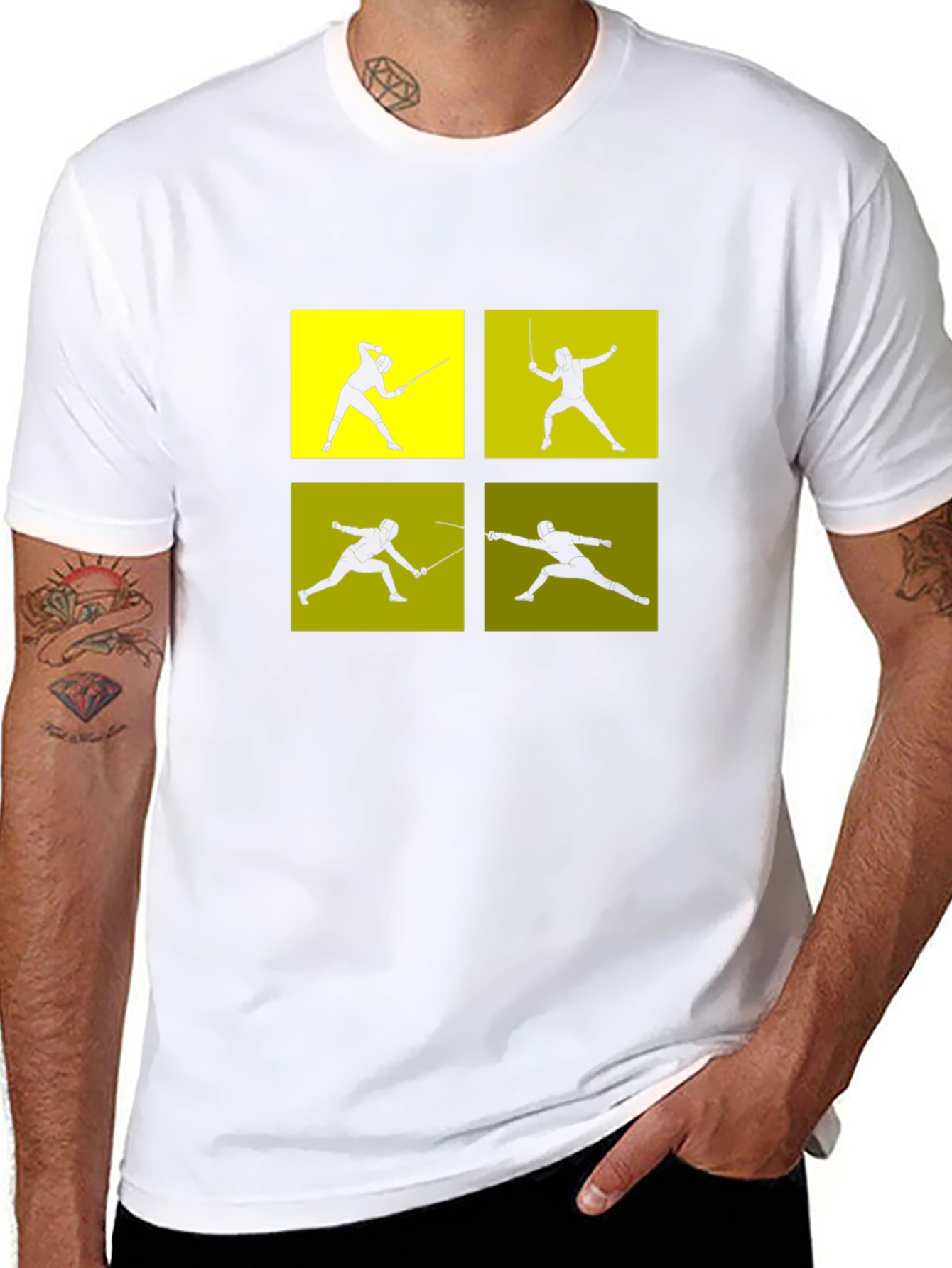 Fencing Silhouette Graphic T-Shirt
