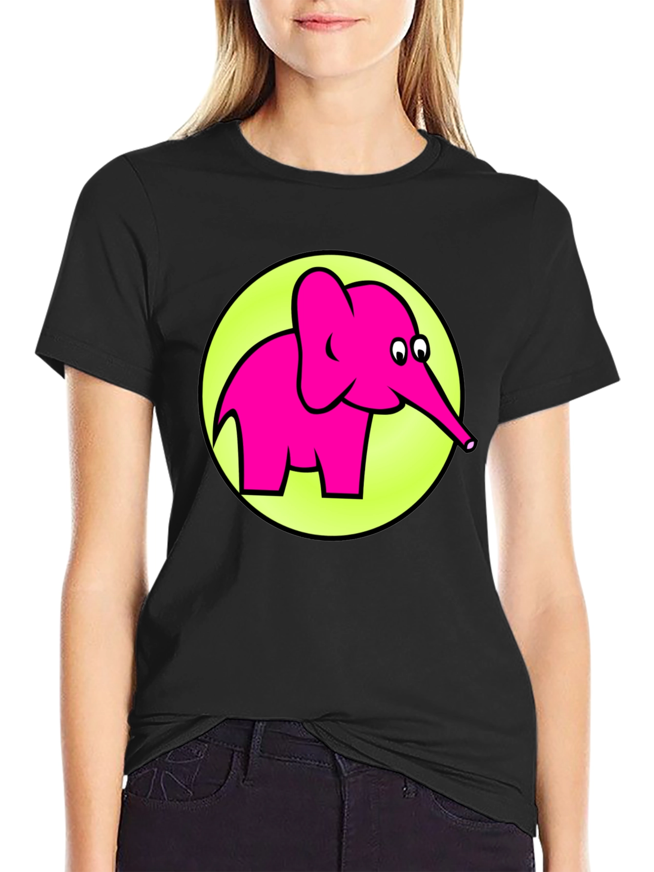 Pink Elephant Graphic T-Shirt - Mens Casual Tee