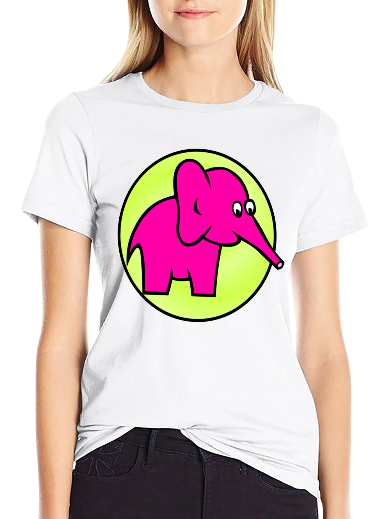Pink Elephant Graphic T-Shirt - Mens Casual Tee