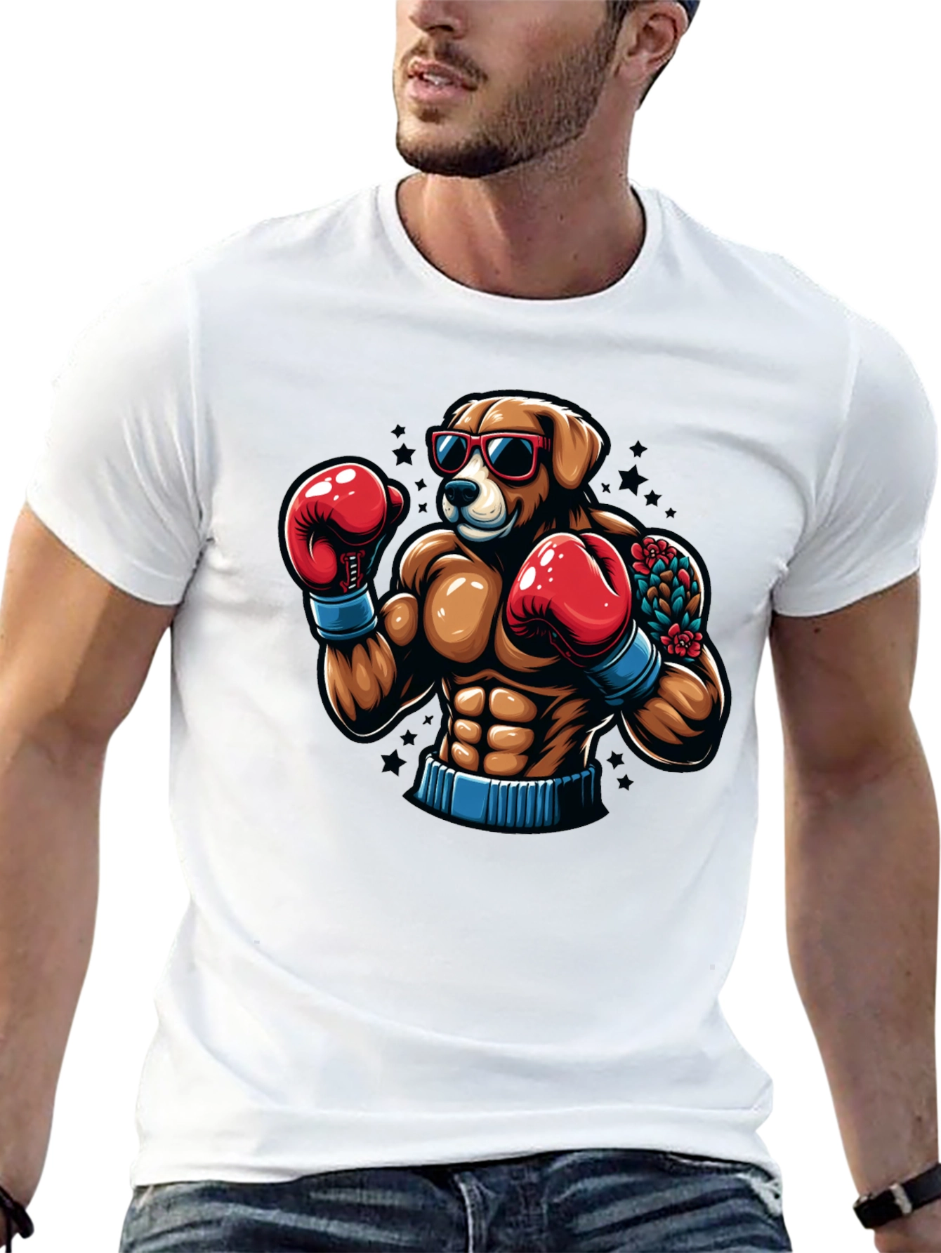 Dog Boxer Graphic Tee - Black T-Shirt