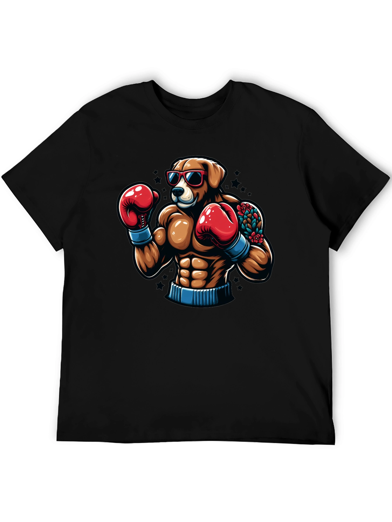 Dog Boxer Graphic Tee - Black T-Shirt