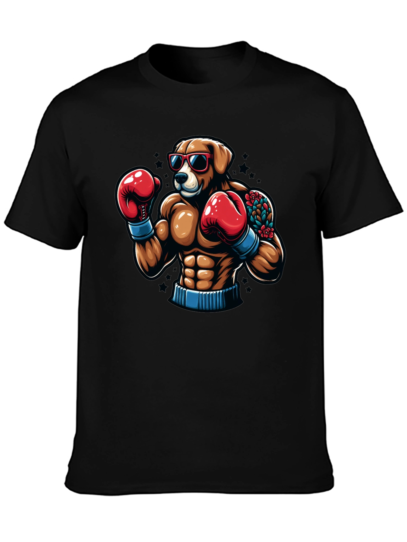 Dog Boxer Graphic Tee - Black T-Shirt