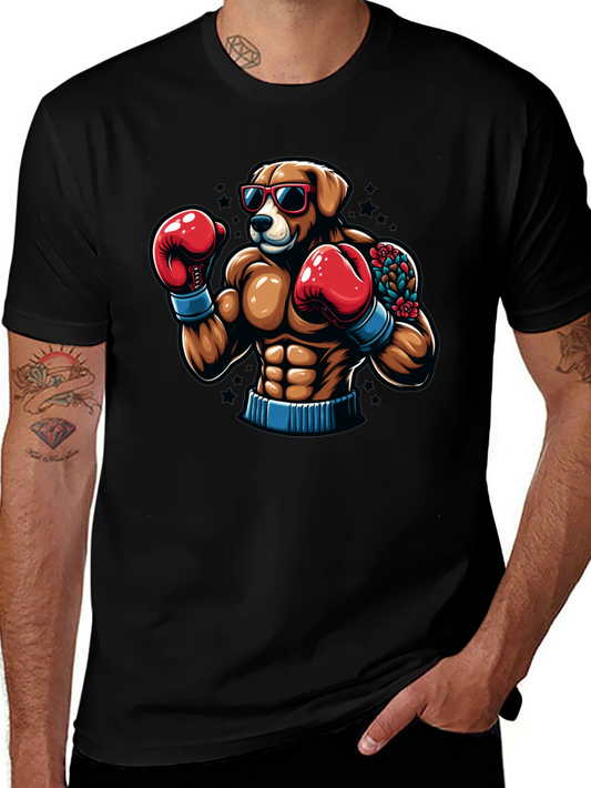 Dog Boxer Graphic Tee - Black T-Shirt