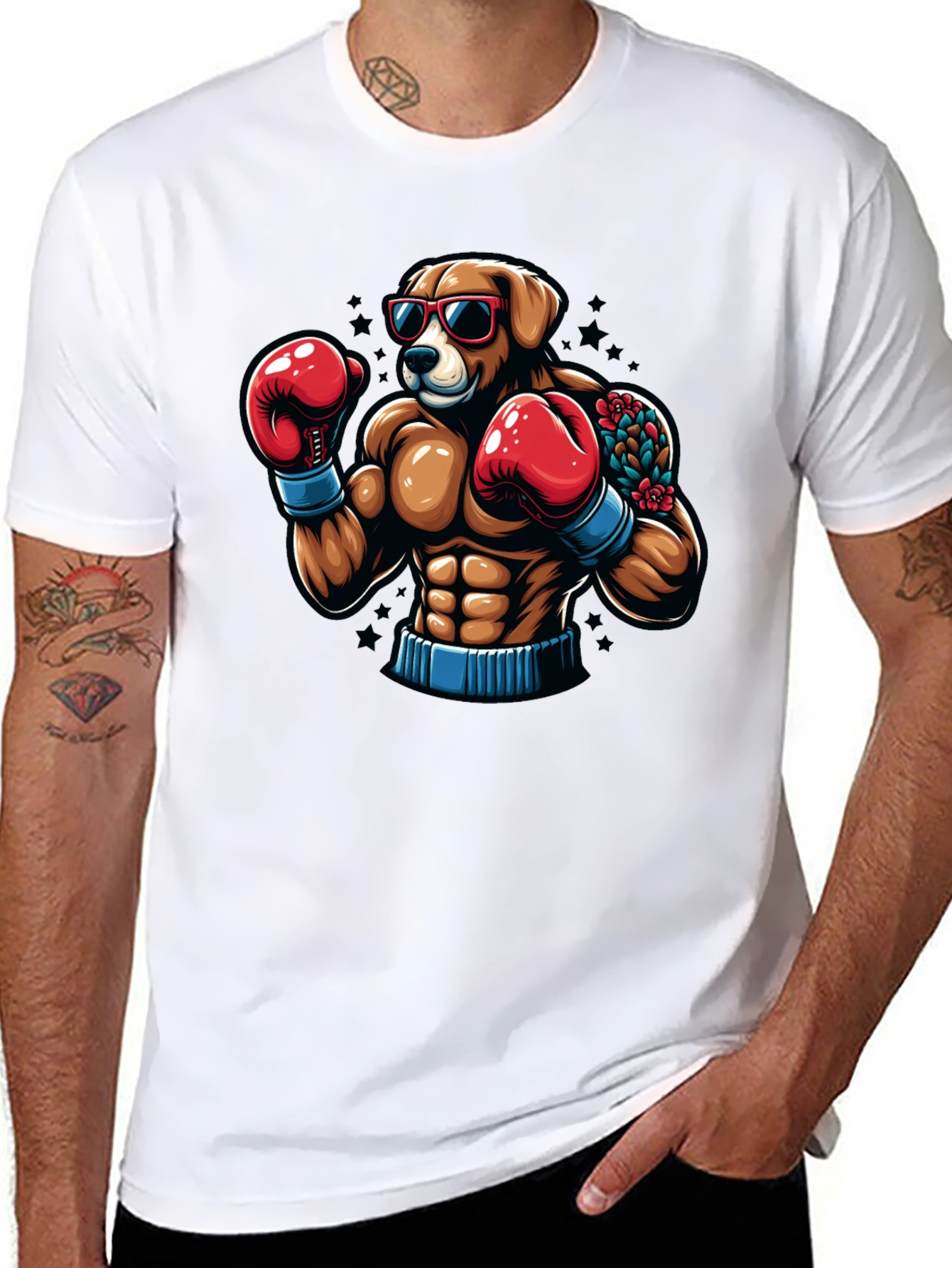Dog Boxer Graphic Tee - Black T-Shirt