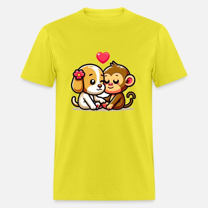 Cuddling Dog And Monkey In Love