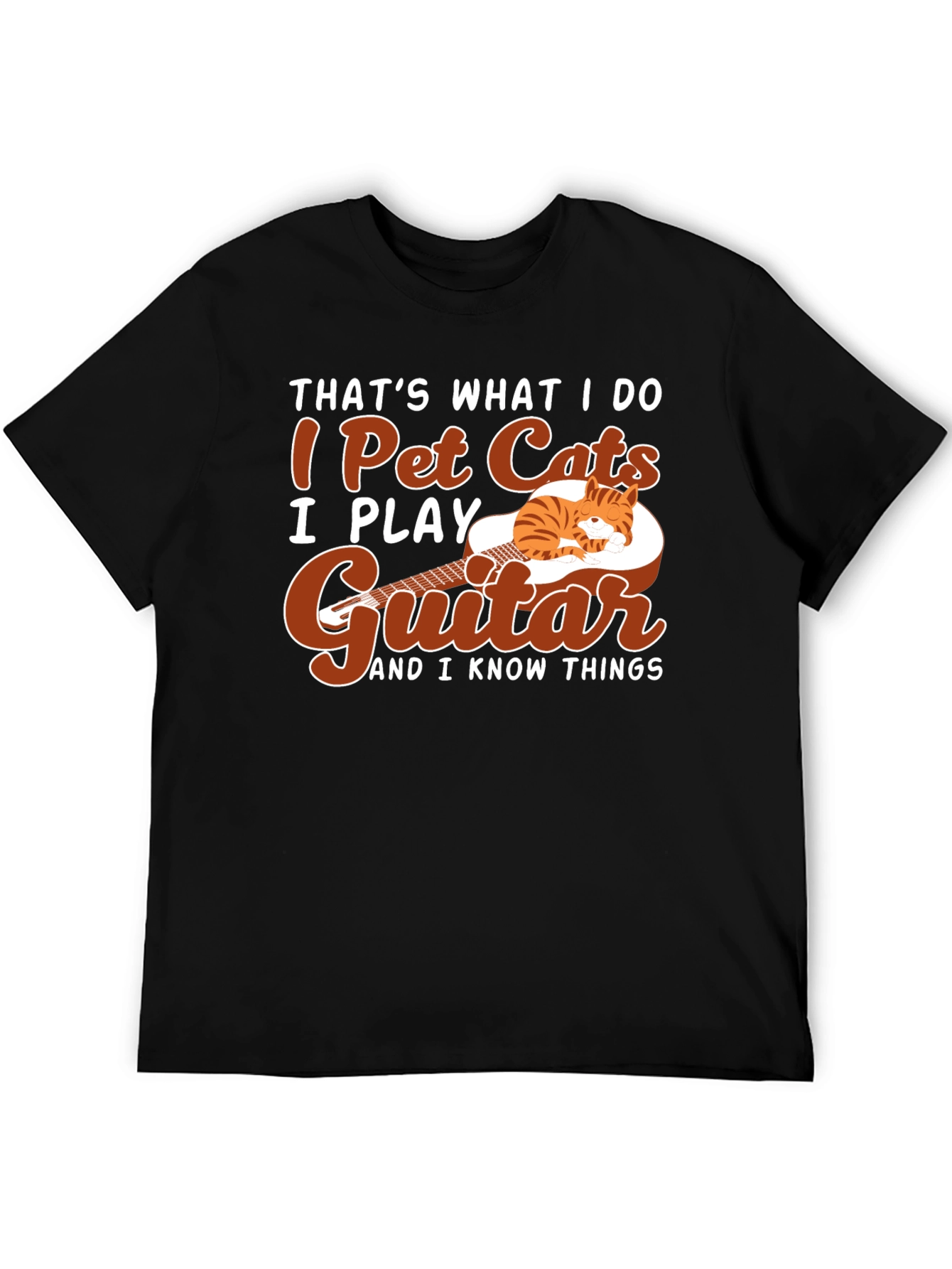 I Pet Cats Guitar T-Shirt