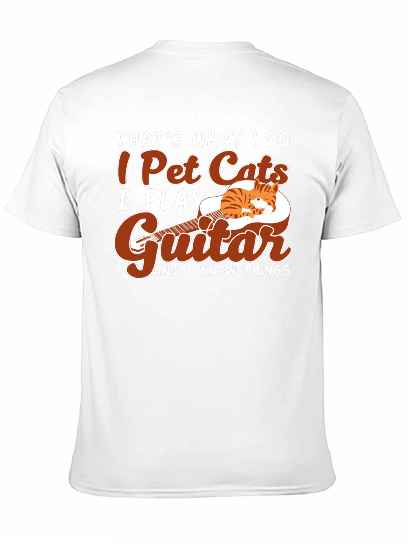 I Pet Cats Guitar T-Shirt