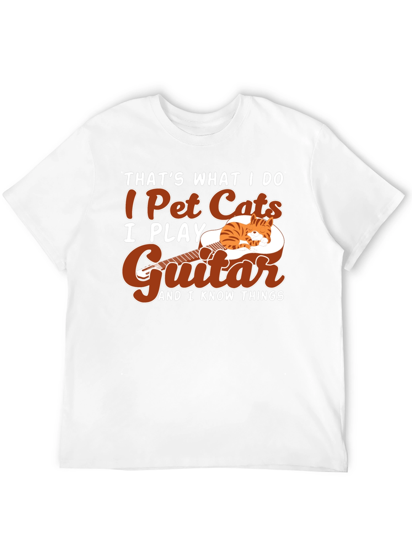 I Pet Cats Guitar T-Shirt
