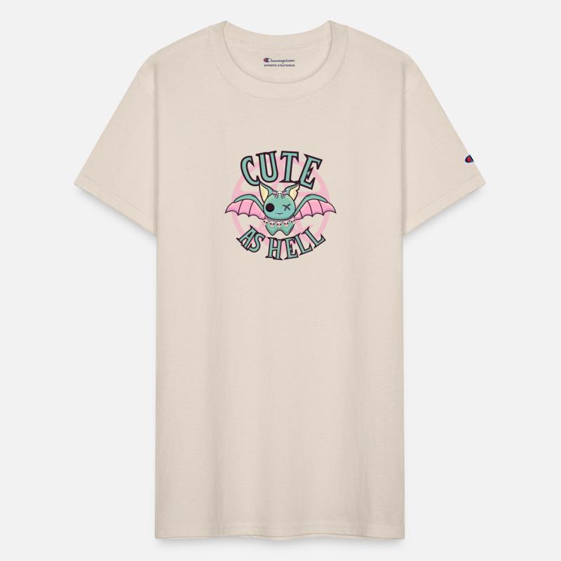 CUTE AS HELL - cute bat in pastel with pentagram