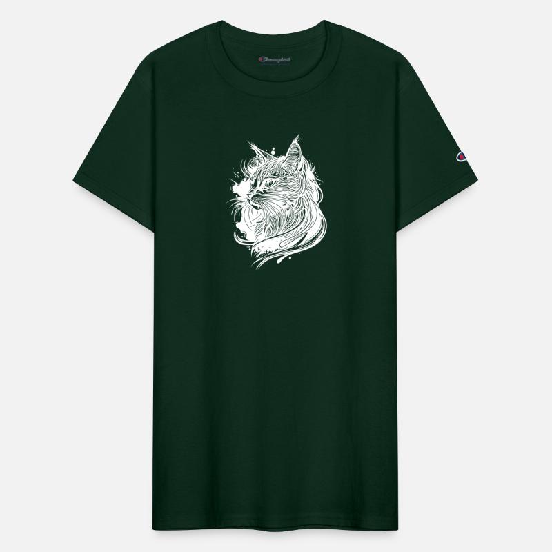 Cute Little Space Domestic Cat In Tattoo Style