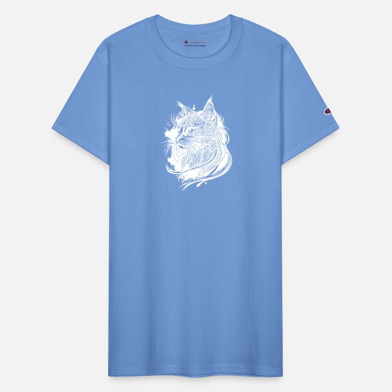 Cute Little Space Domestic Cat In Tattoo Style
