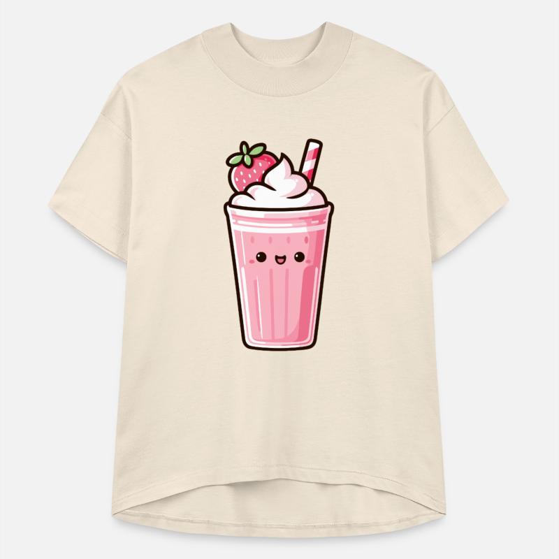 Cute Strawberry Milkshake with Whipped Cream