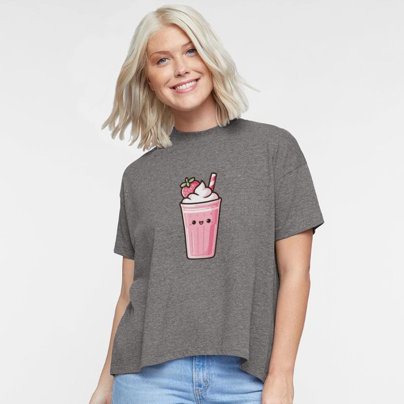 Cute Strawberry Milkshake with Whipped Cream