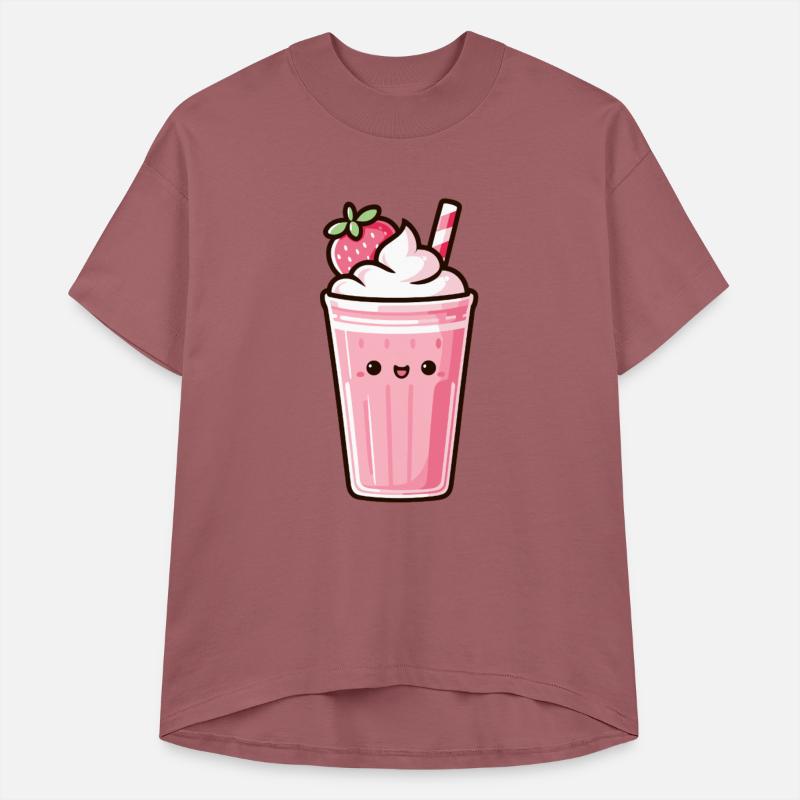 Cute Strawberry Milkshake with Whipped Cream