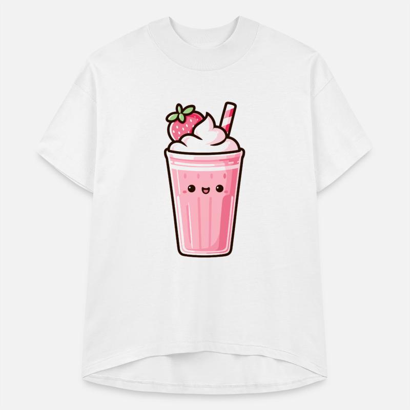 Cute Strawberry Milkshake with Whipped Cream