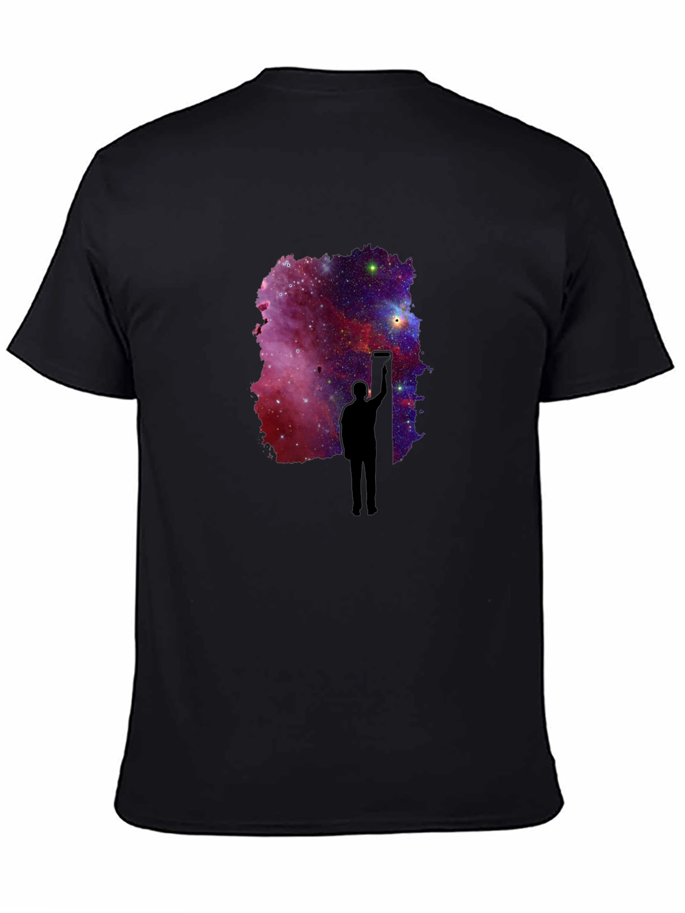 Galaxy Painter Graphic Tee - Black Cotton T-Shirt