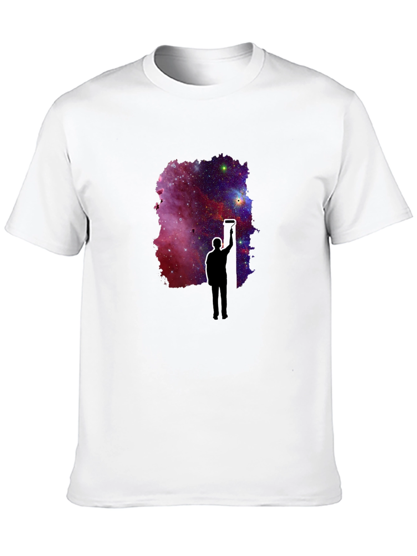 Galaxy Painter Graphic Tee - Black Cotton T-Shirt