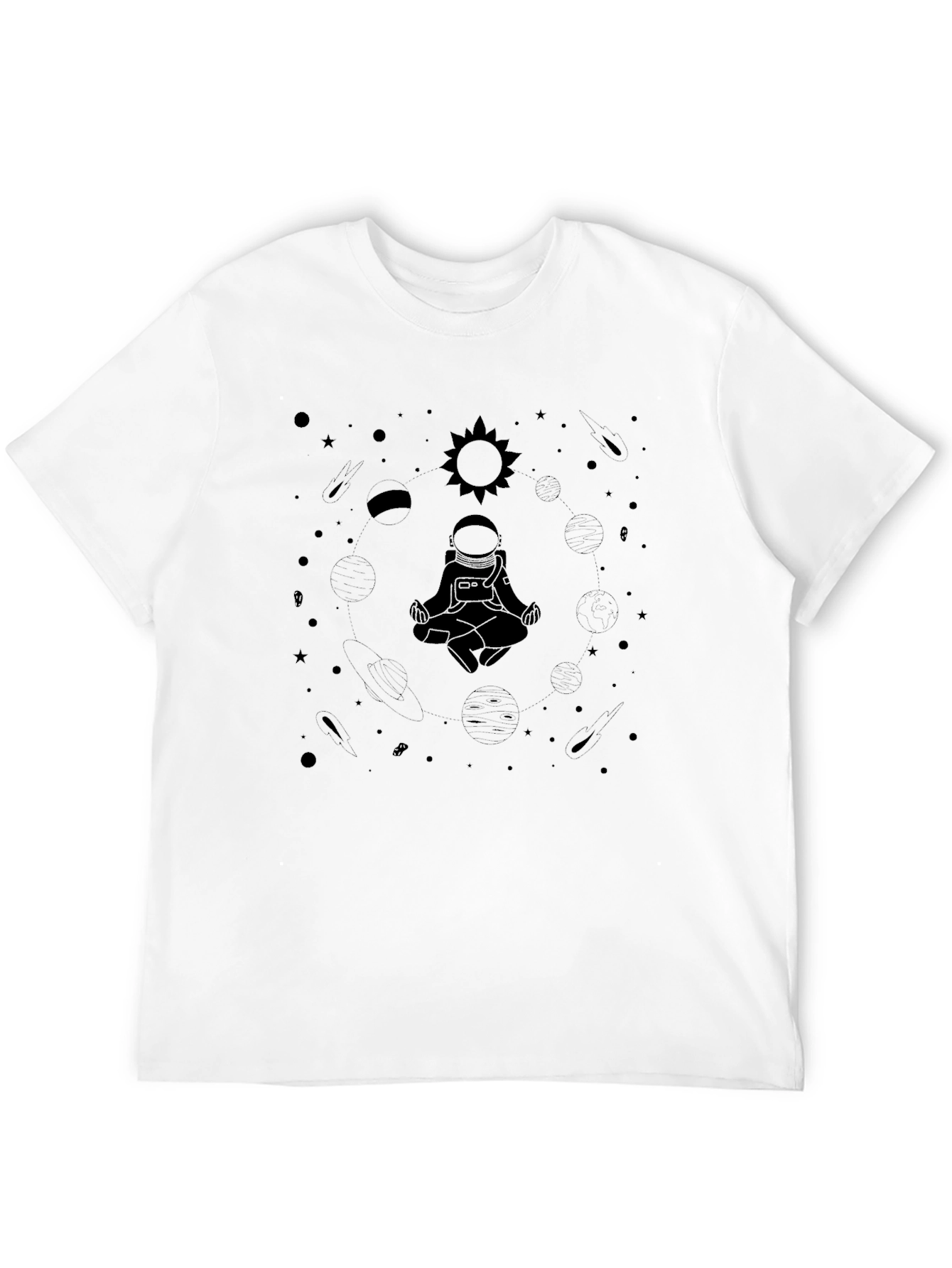 Astronaut in Space T-Shirt - Meditating in Universe