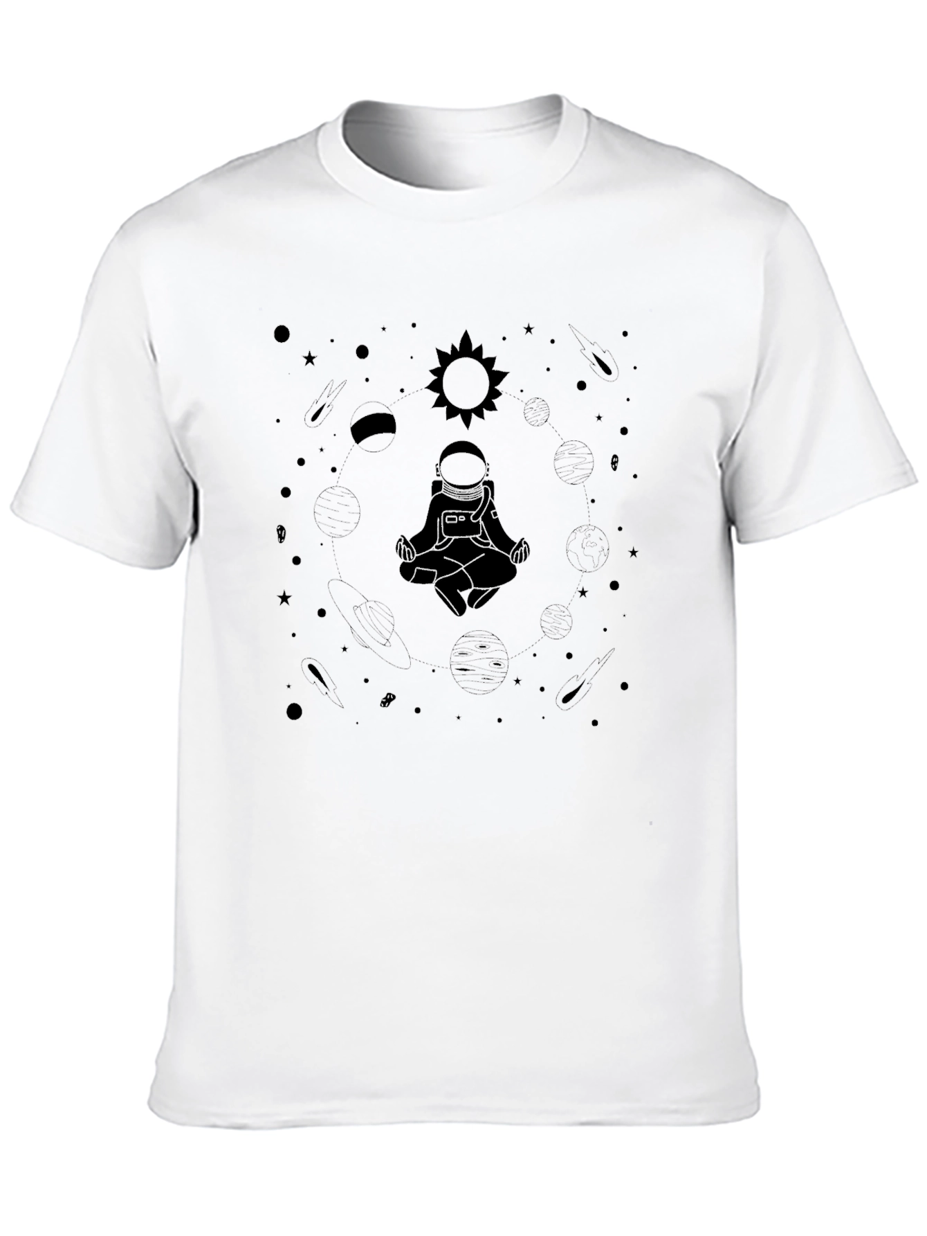 Astronaut in Space T-Shirt - Meditating in Universe