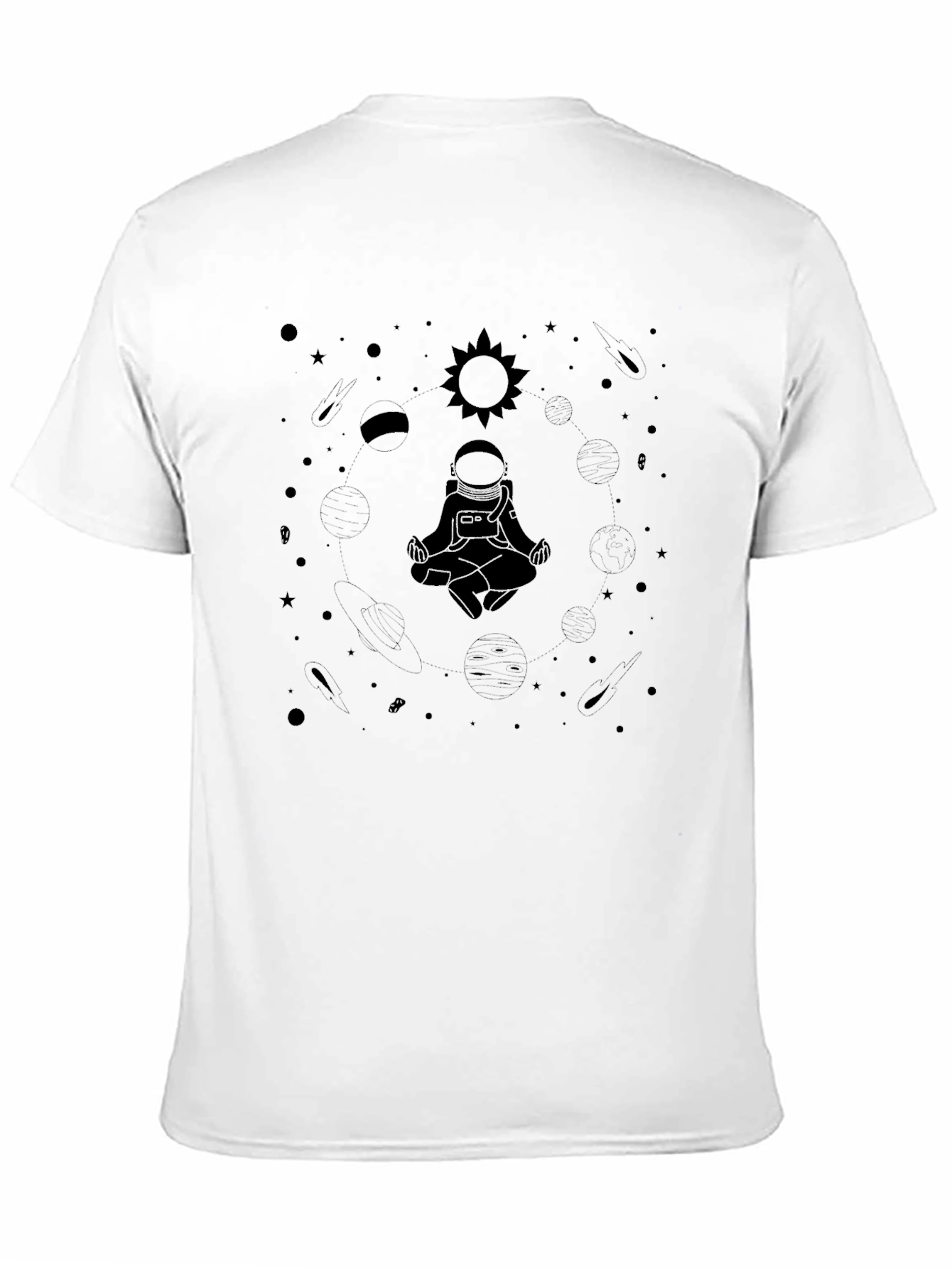 Astronaut in Space T-Shirt - Meditating in Universe