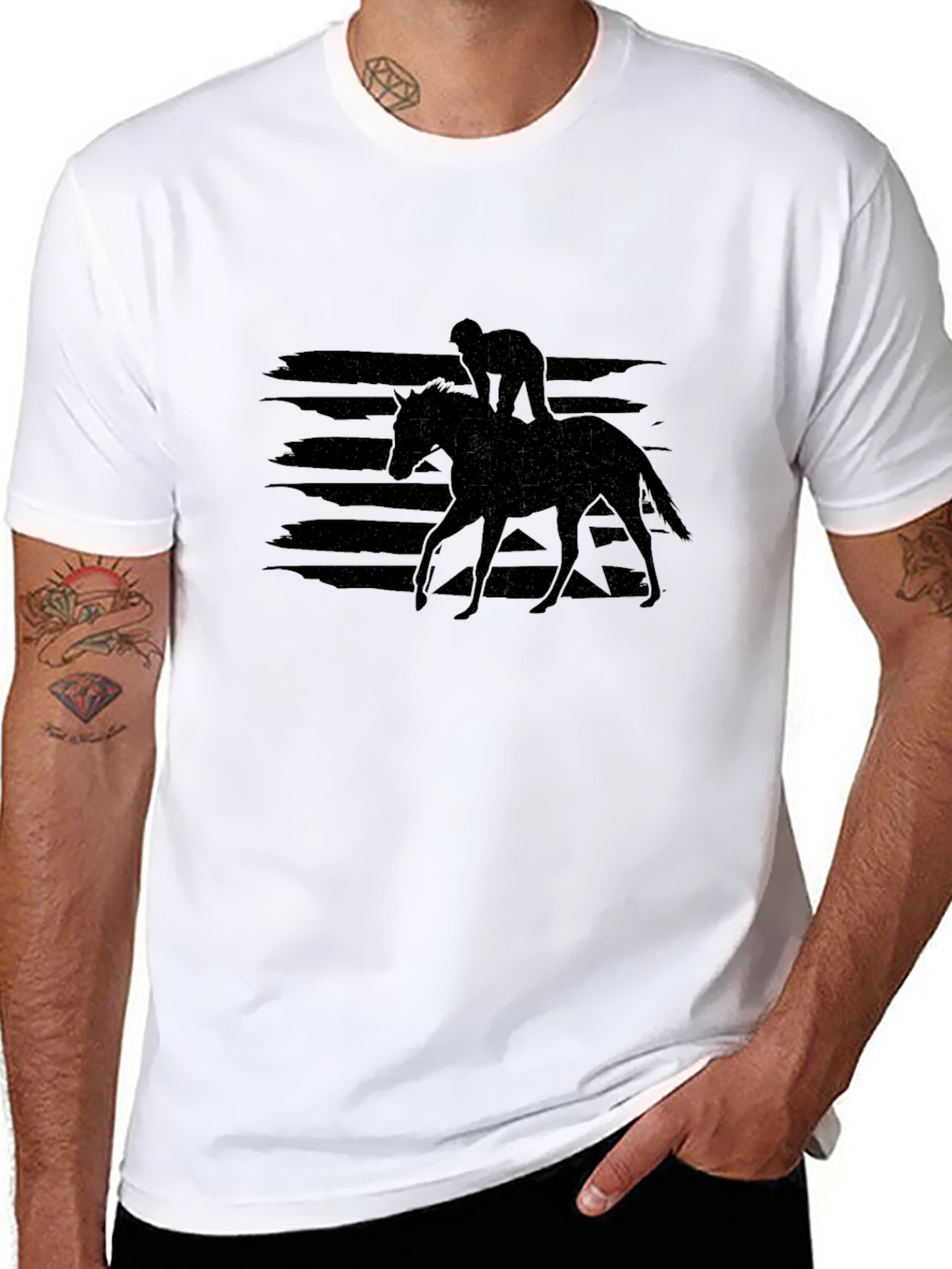 Equestrian Silhouette Graphic Tee - Black