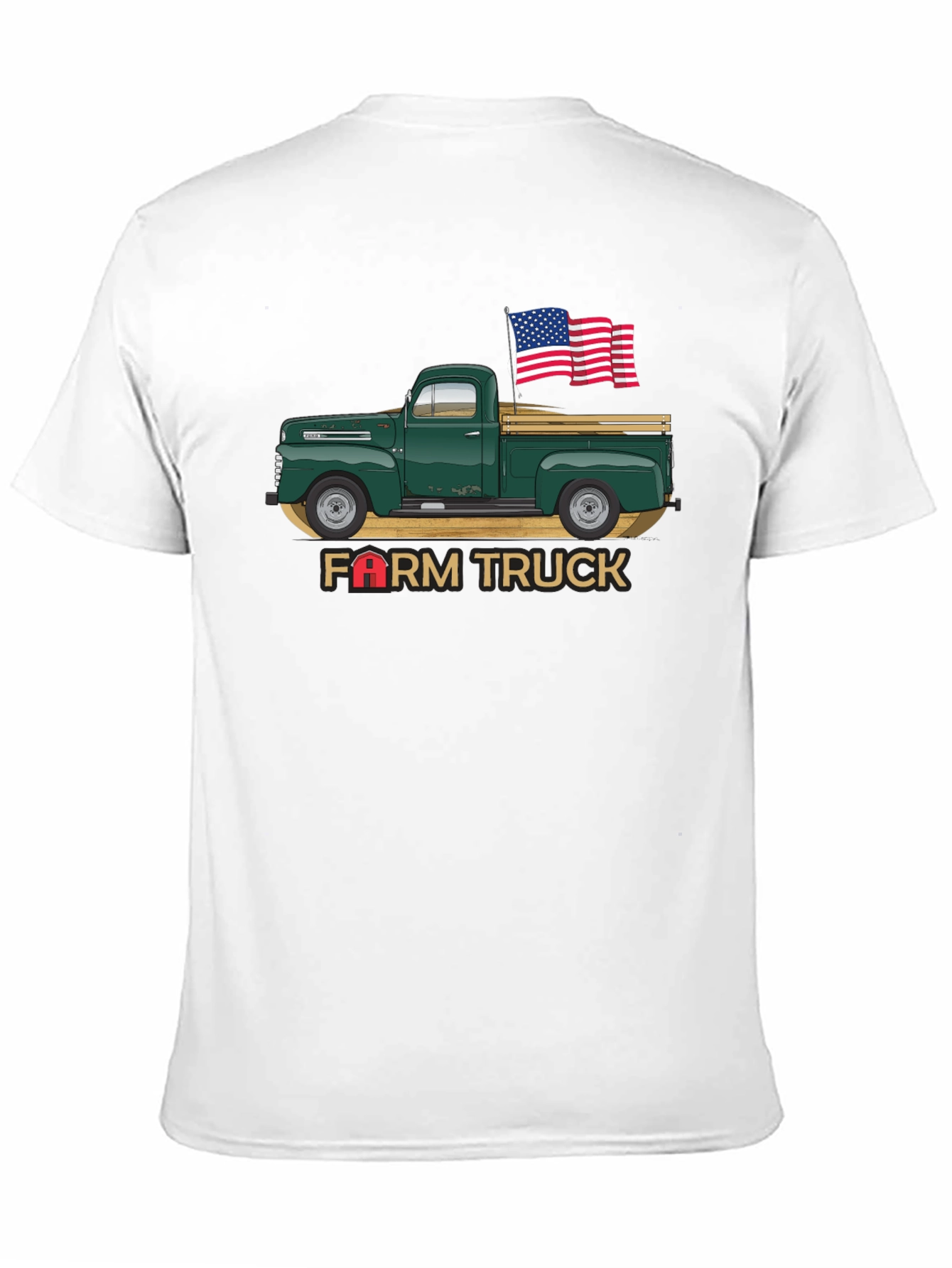 Farm Truck USA Flag Graphic Tee - Black