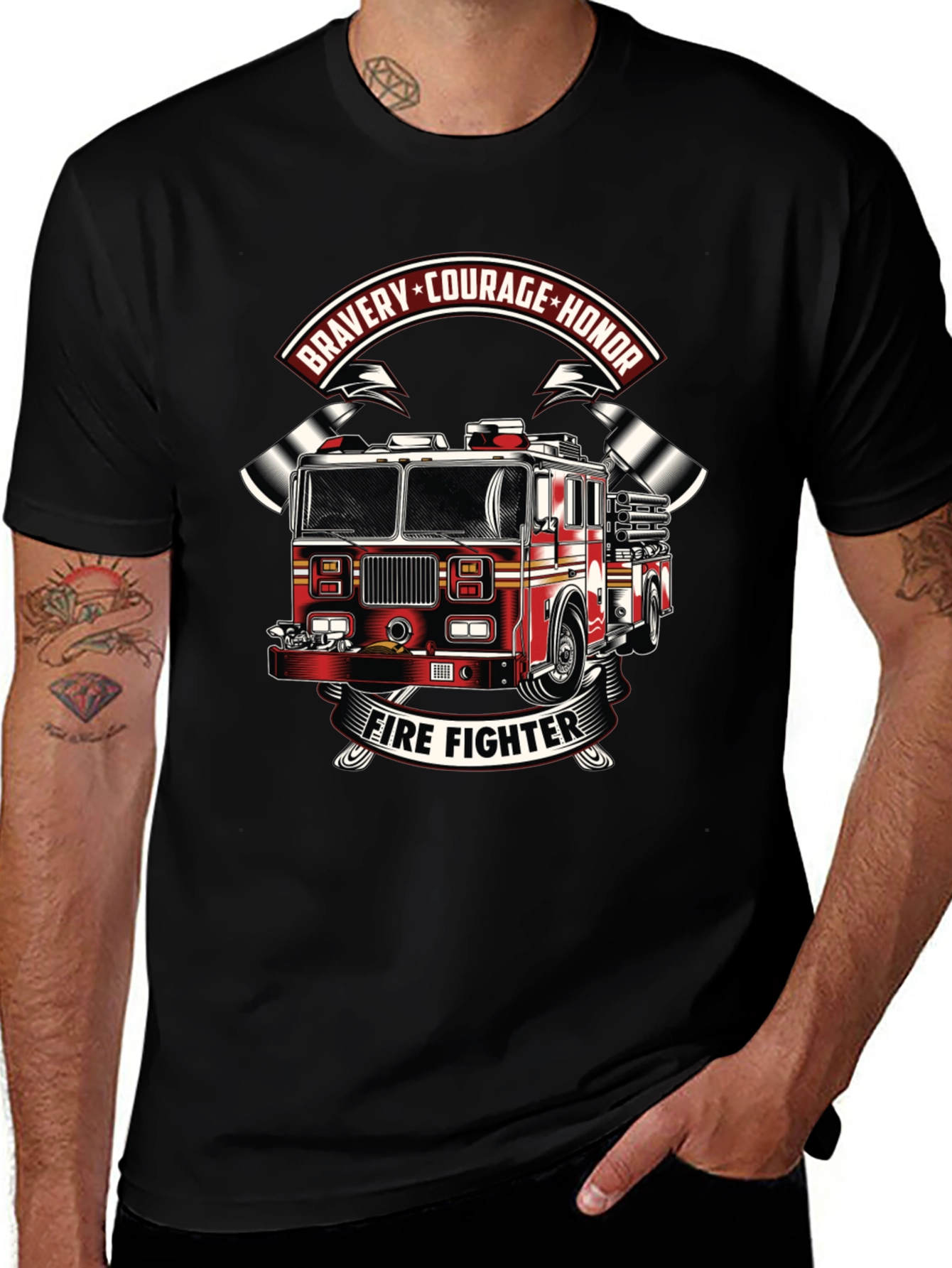Firefighter Tribute Graphic T-Shirt