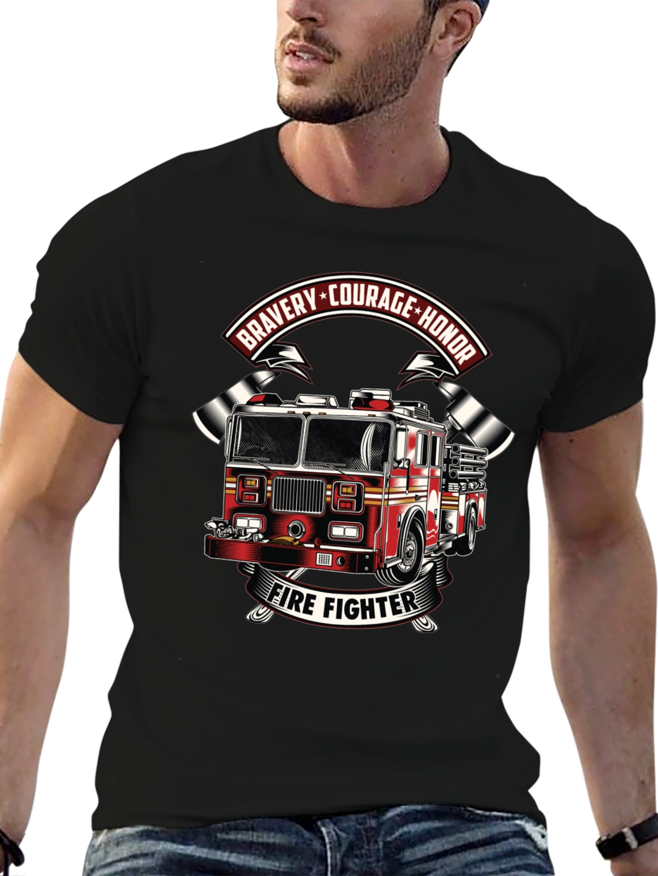 Firefighter Tribute Graphic T-Shirt