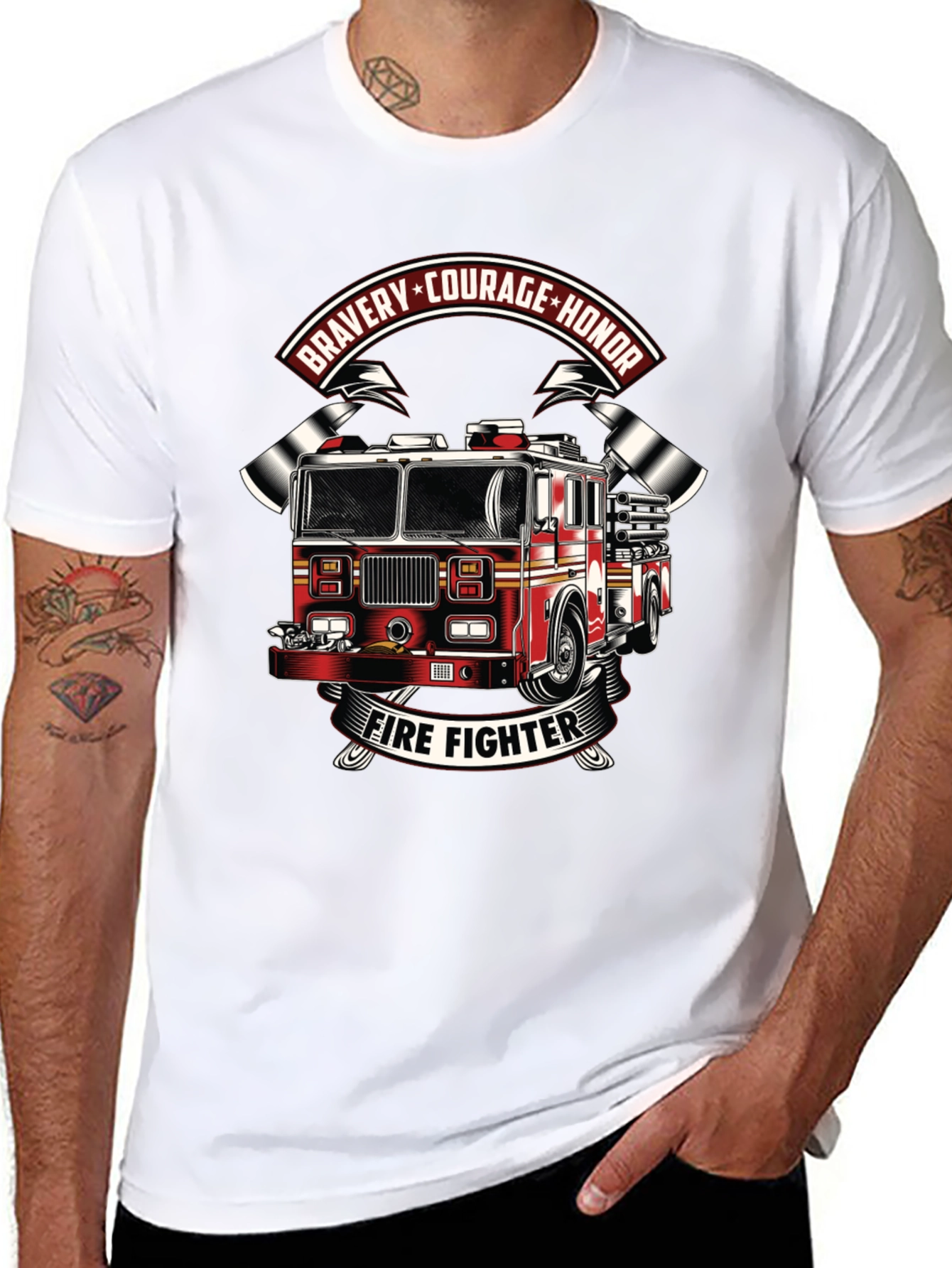 Firefighter Tribute Graphic T-Shirt