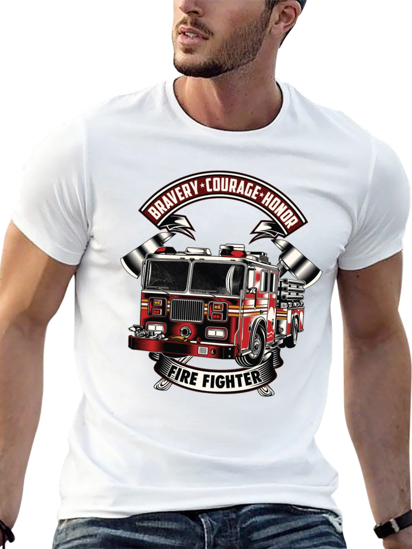 Firefighter Tribute Graphic T-Shirt
