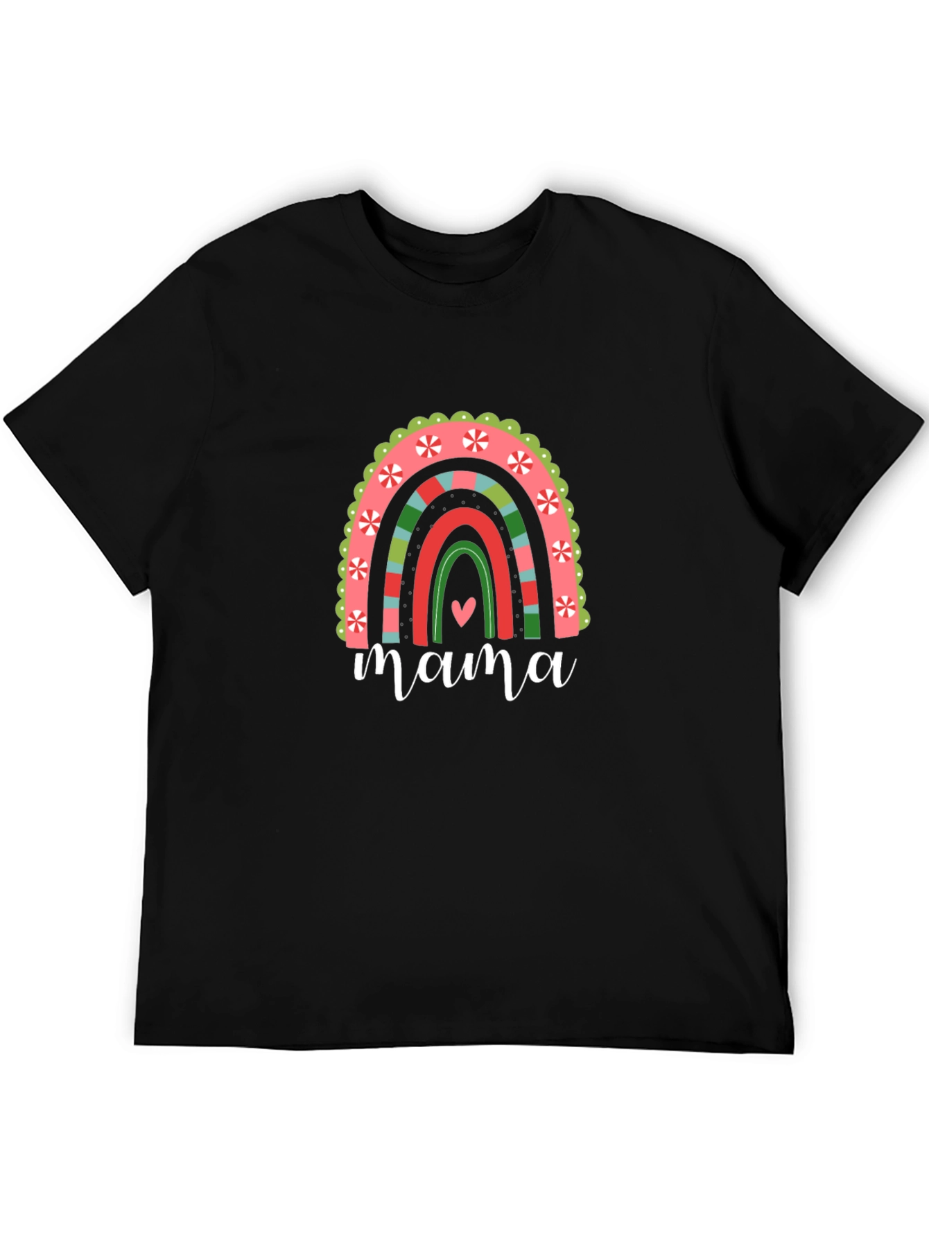 Mama Christmas Rainbow Graphic Tee