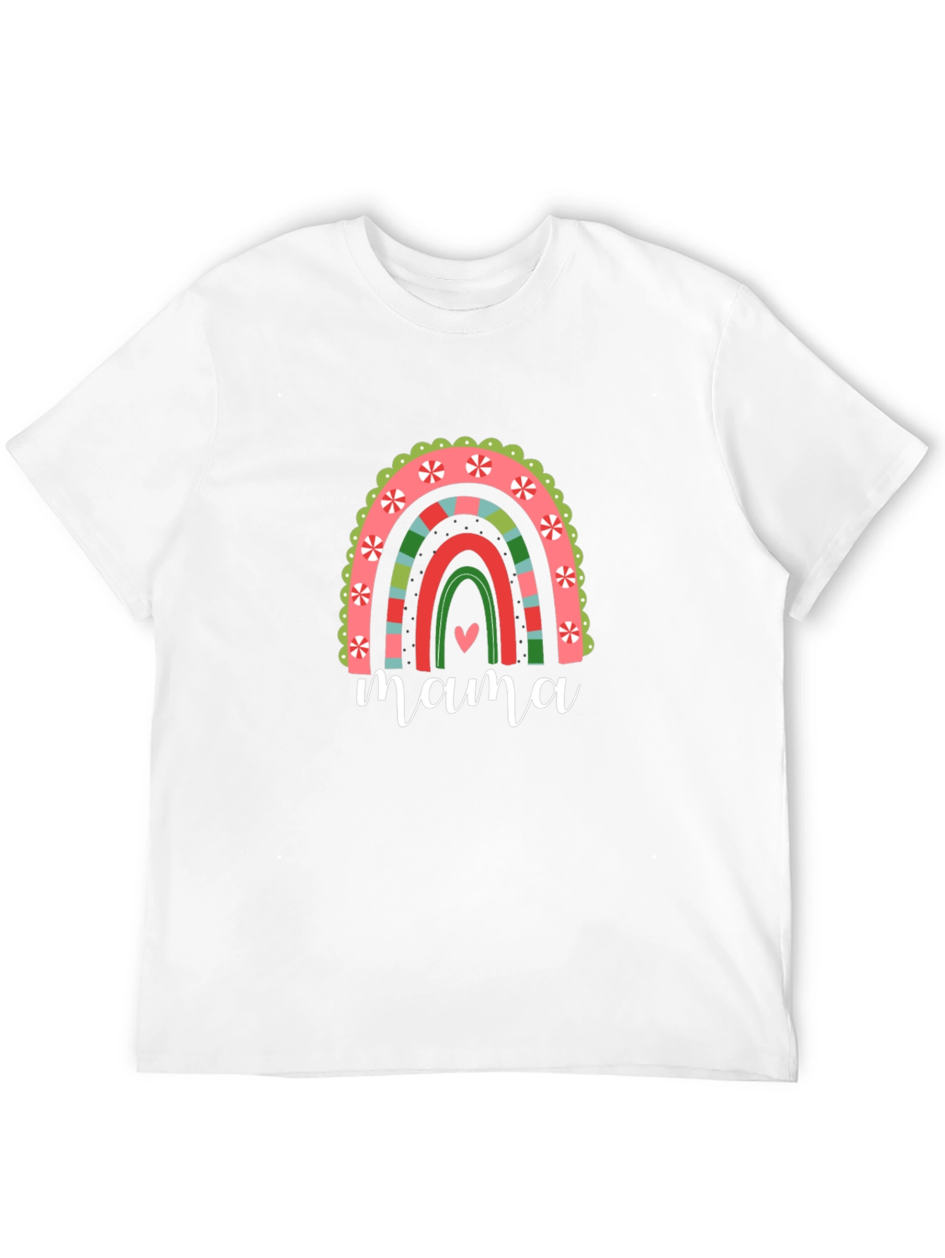 Mama Christmas Rainbow Graphic Tee