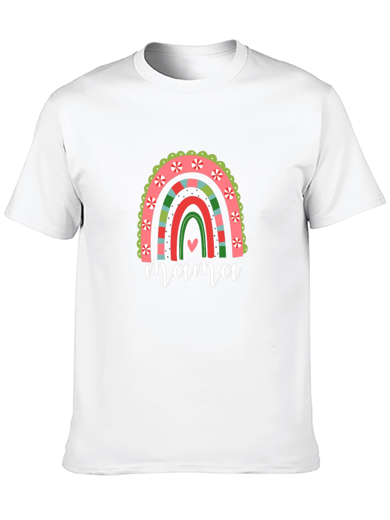 Mama Christmas Rainbow Graphic Tee