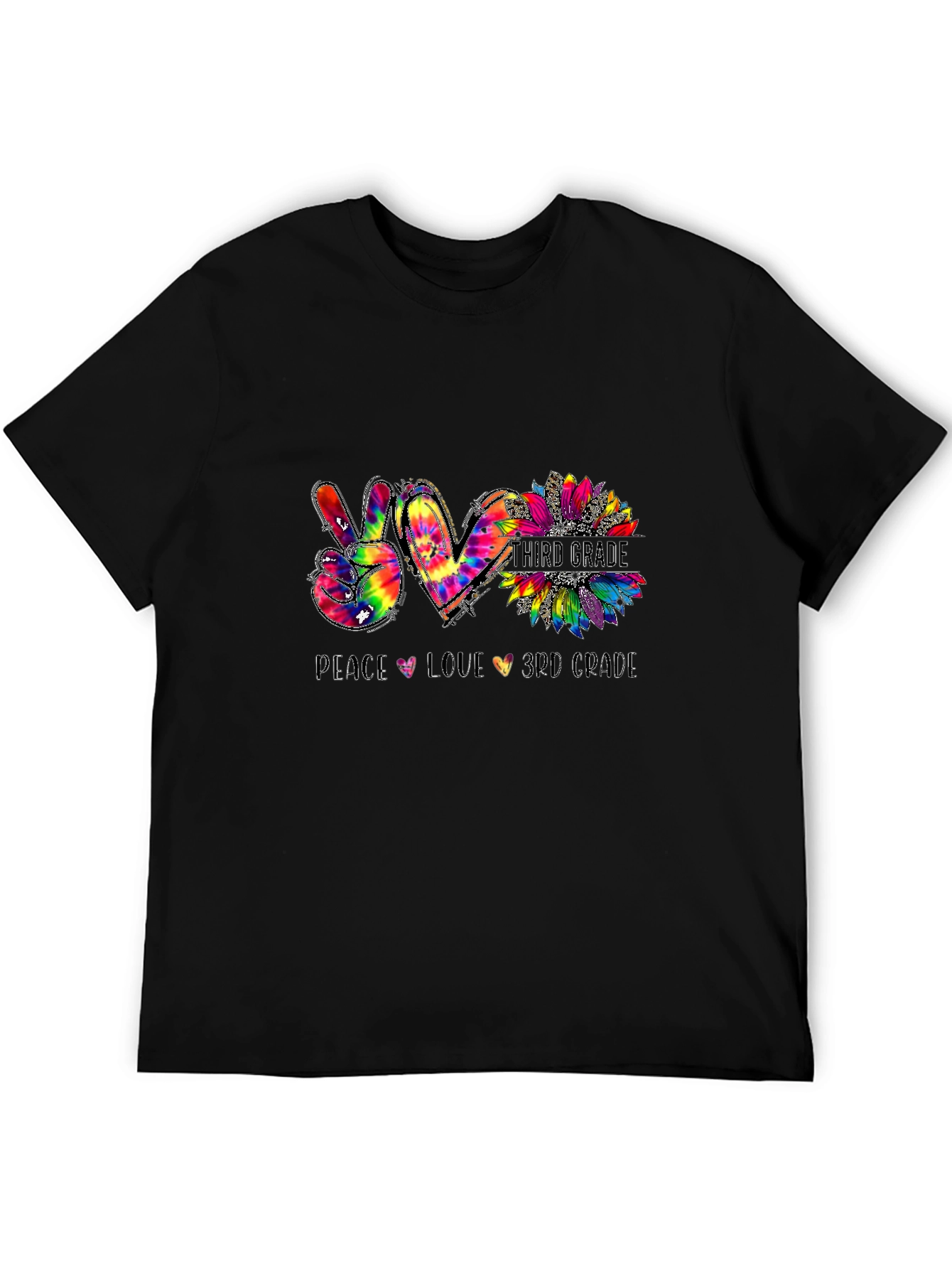 Peace Love 3rd Grade Tie-Dye T-Shirt