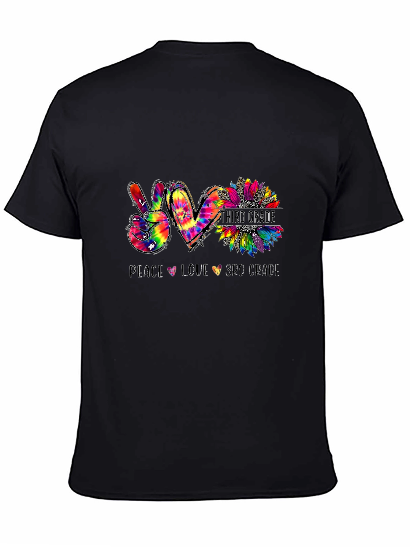 Peace Love 3rd Grade Tie-Dye T-Shirt