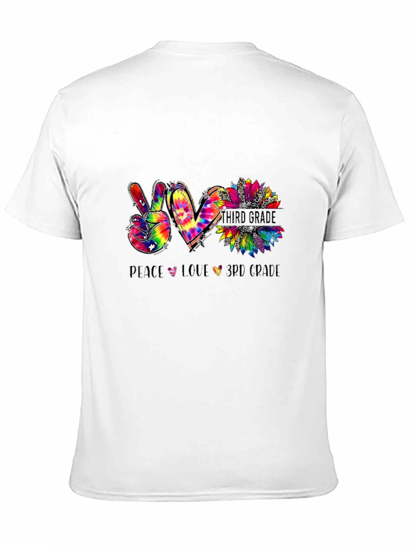 Peace Love 3rd Grade Tie-Dye T-Shirt
