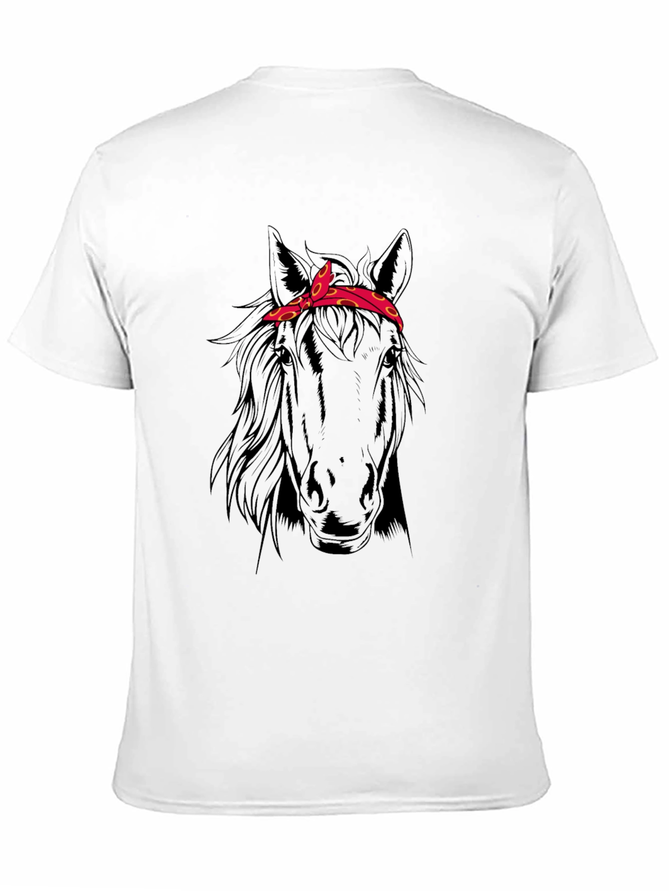 Horse Head Bandana T-Shirt - Black