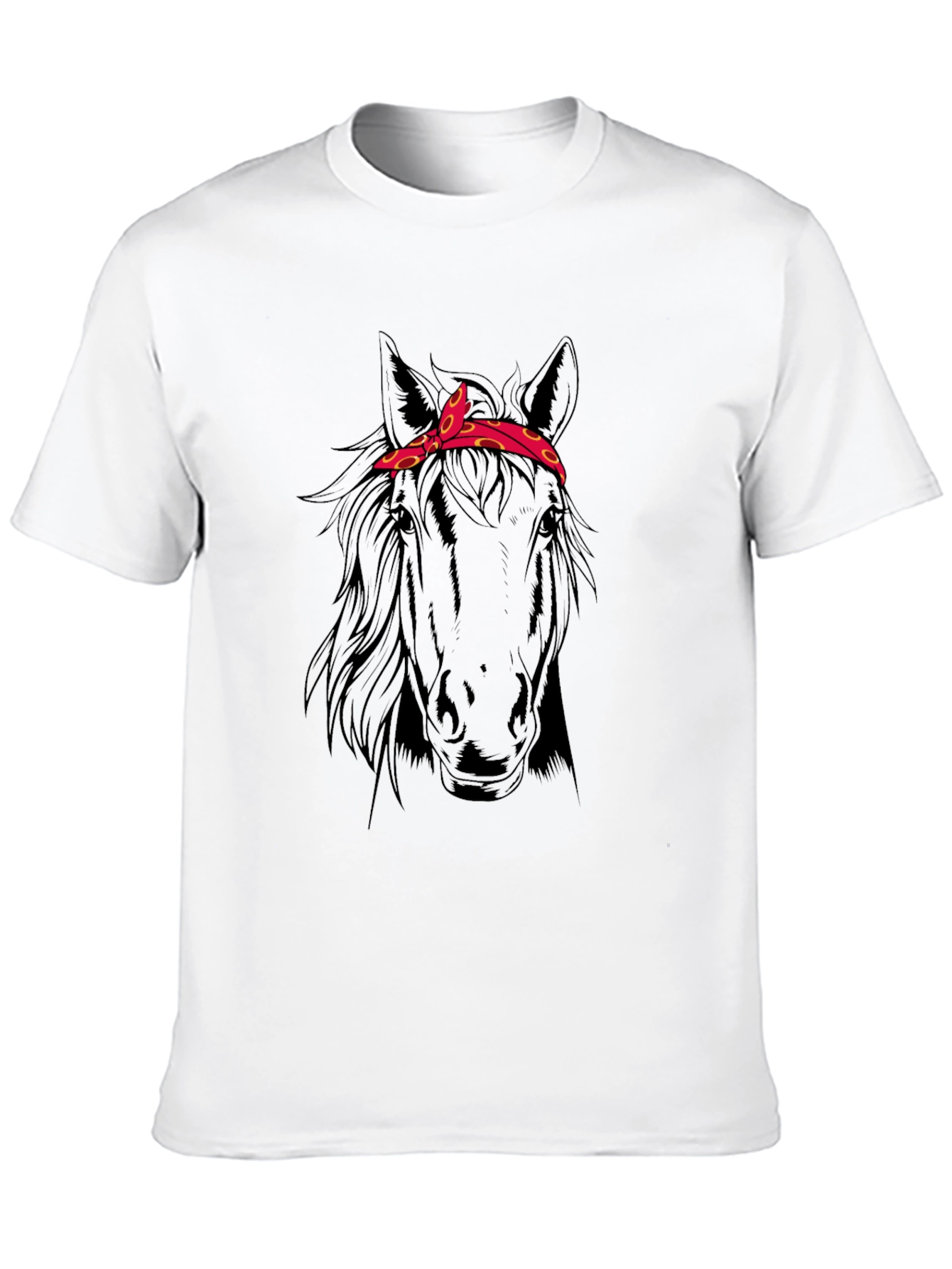 Horse Head Bandana T-Shirt - Black