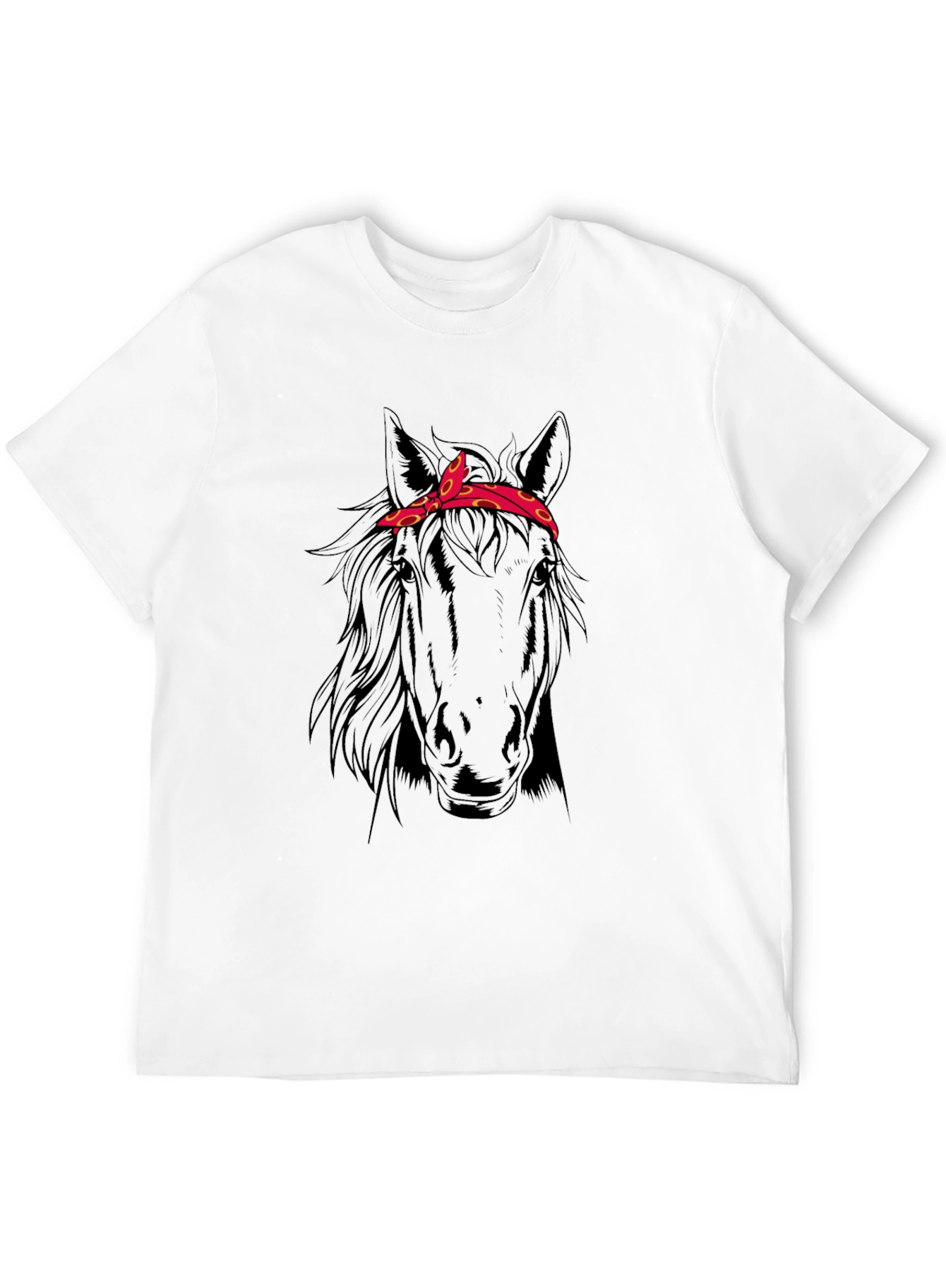 Horse Head Bandana T-Shirt - Black