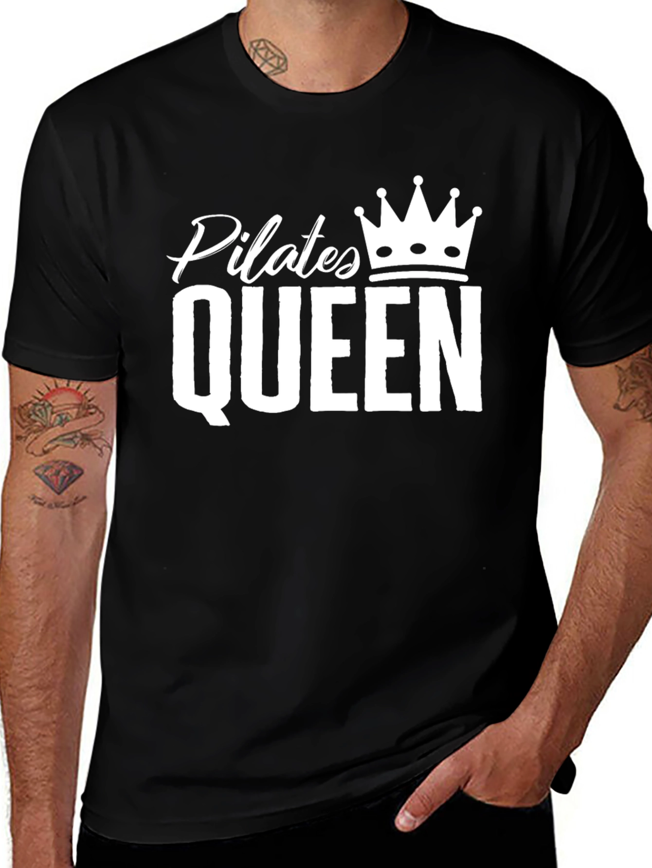 Pilates Queen Graphic T-Shirt - Black Cotton Tee
