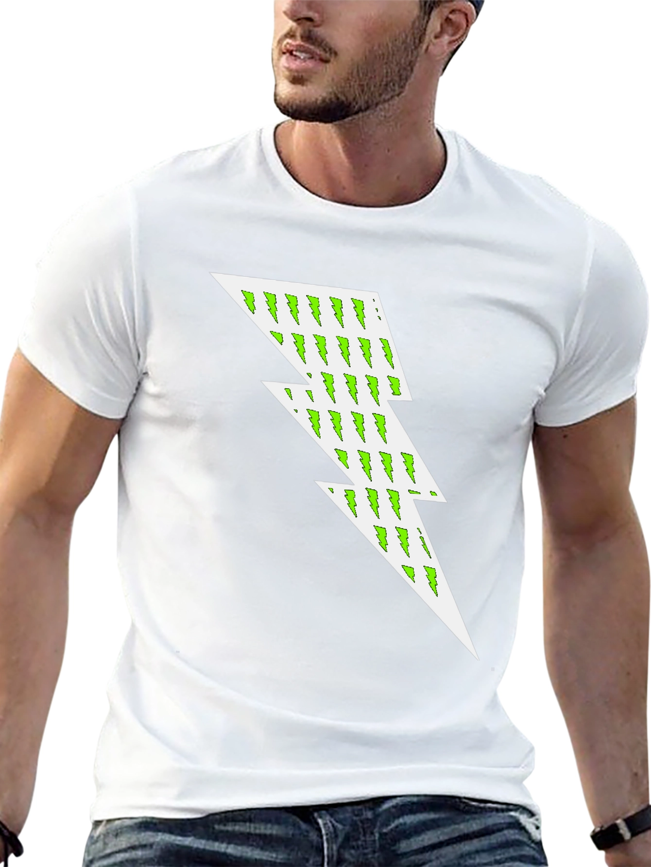 Lightning Bolt Graphic Tee - Black