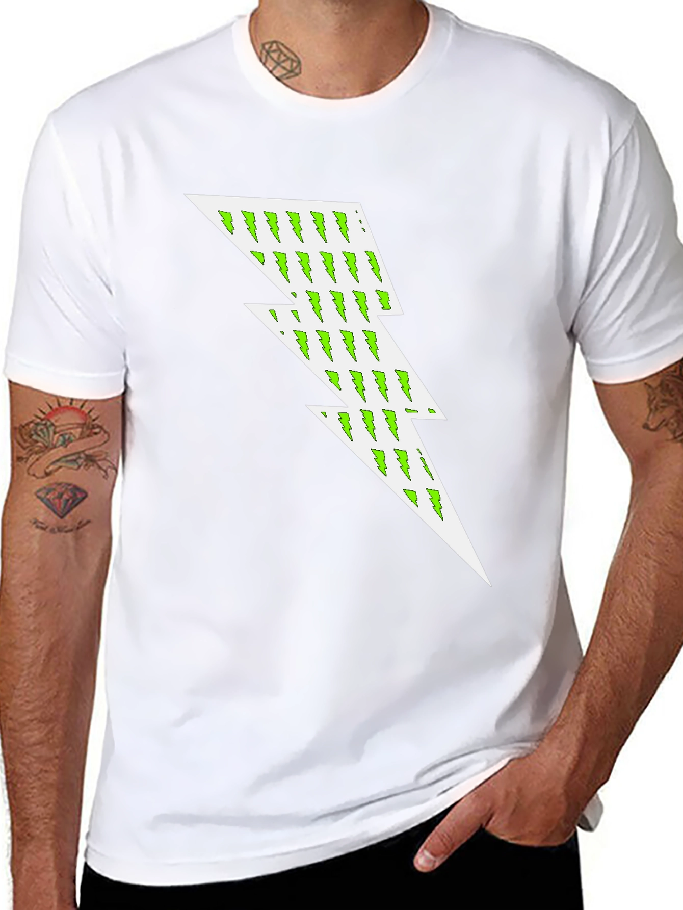Lightning Bolt Graphic Tee - Black
