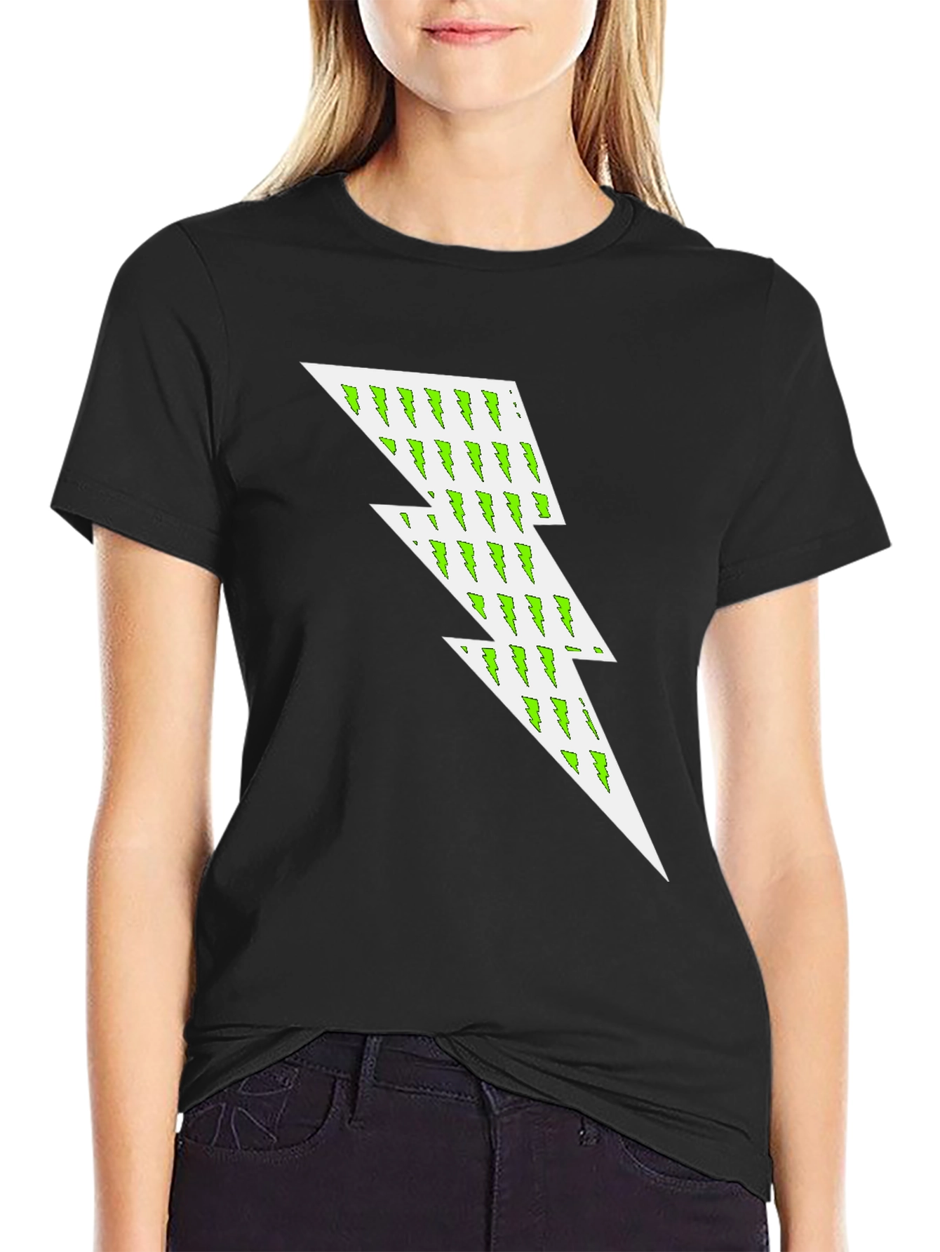 Lightning Bolt Graphic Tee - Black